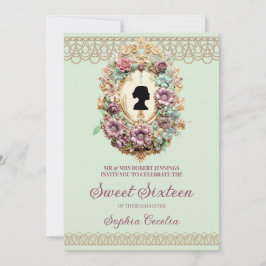 Regency Era Floral Sweet 16 Convite