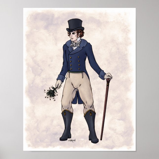Regency Fashion - Cavalheiro #1 - Impressão de Art (Frente)
