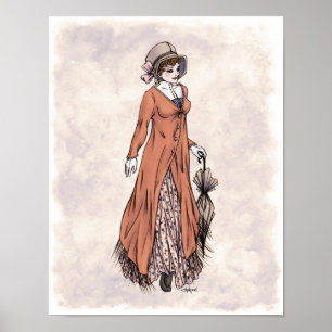 Regency Fashion - Lady 2 - Impressão de arte 11x14