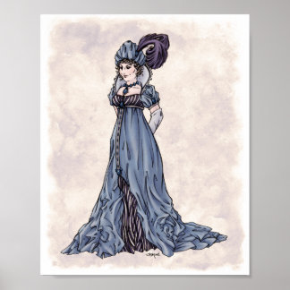 Regency Fashion - Lady 3 - Impressão de Arte 8x10