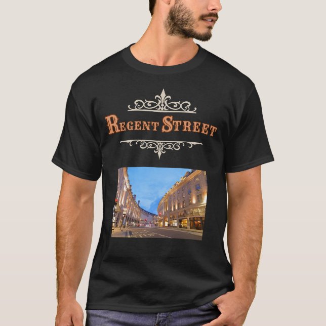 Regent Street Men's T-Shirt in Black  (Frente)