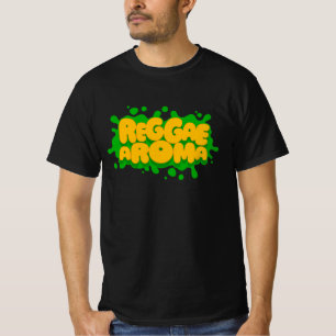 Reggae Aroma Splash Typografia Reggae T-Shirt