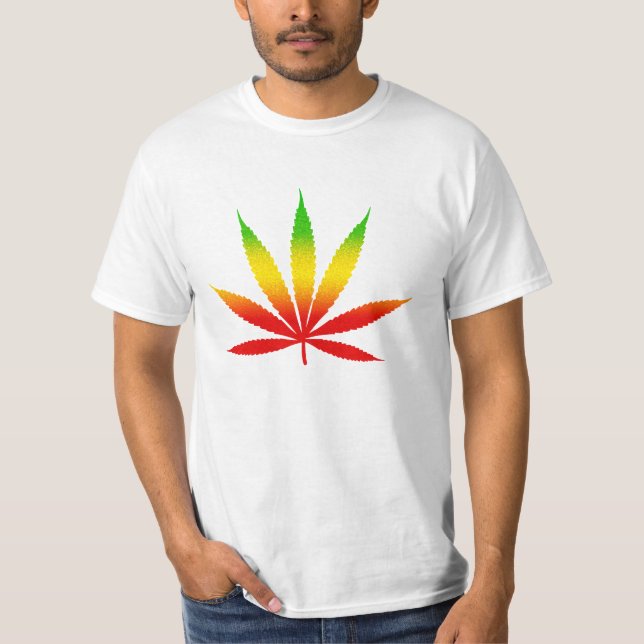 Reggae Jamaican Jamaica Rasta Leaf Mens T-Shirts (Frente)