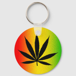 Reggae Rasta Leaf Jamaican Round Chaveiro