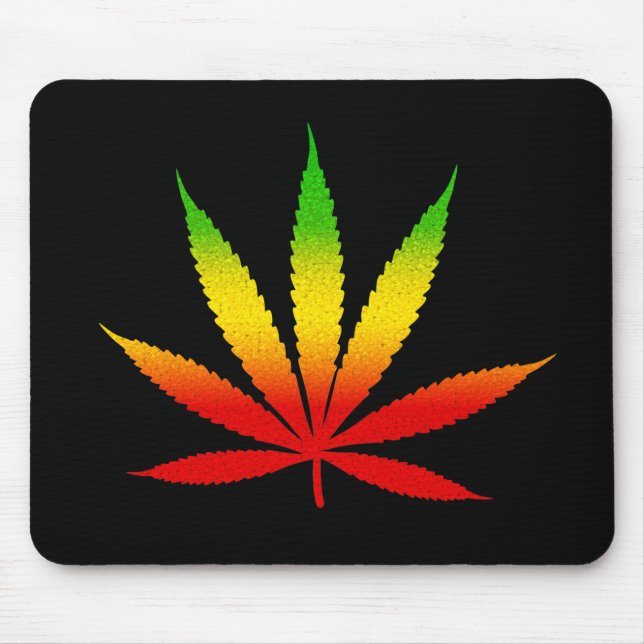 Reggae Rasta Leaf Rastafarian Mousepad jamaicano (Frente)