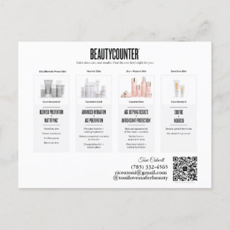 Regimes Skincare para Beautycounter Convite Postca