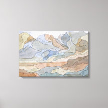 Regiões Montanhosas - Linha de Aquarela Impressão