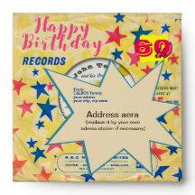 Registro de vinilo retrô de aniversário personaliz