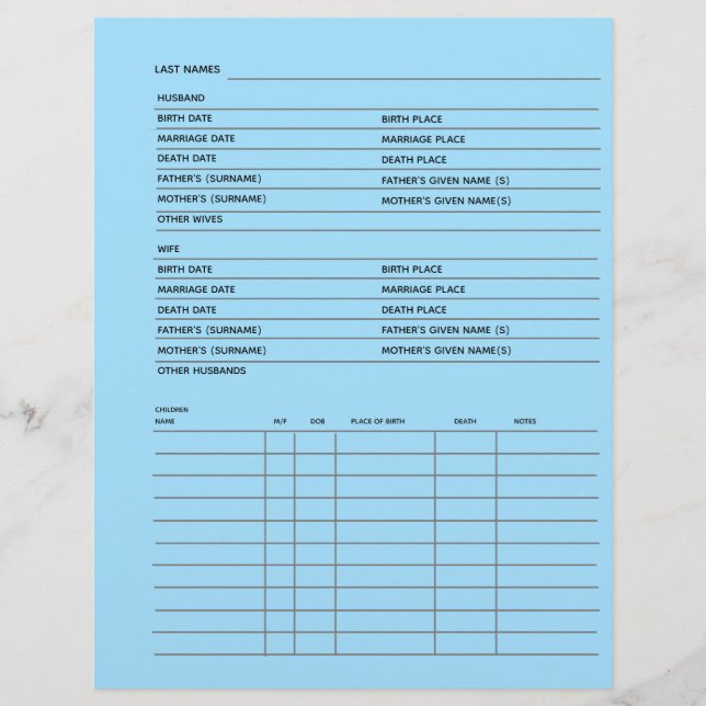 Registro Familiar Genealogia Scrapbook (Frente)