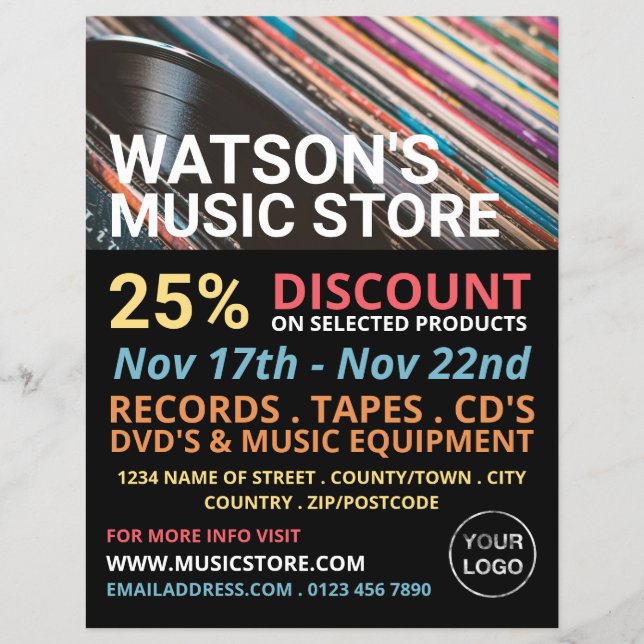 Registros, Music Store Advertising Flyer (Frente)