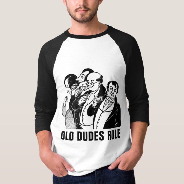 REGRA DOS VELHOS, T-shirts masculinas engraçadas (Frente)