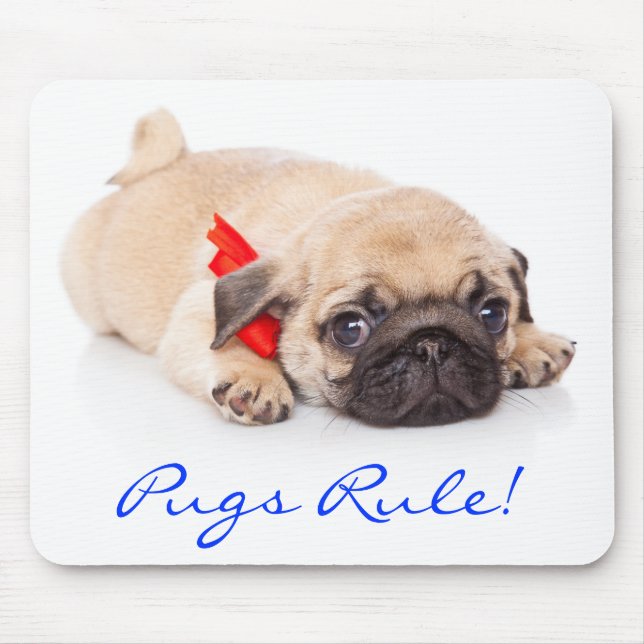 Regra Pugs Puppy Mousepad (Frente)
