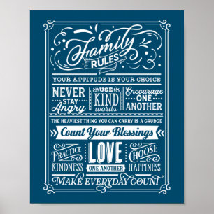 Regras da Família Tipografia Regras da Casa Poster