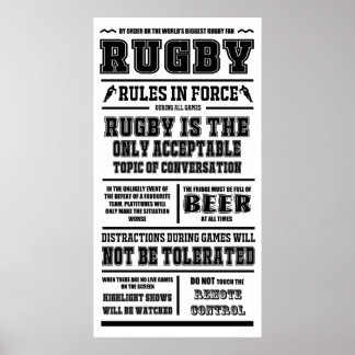 Regras De Rugby Em Vigor - Grande Poster