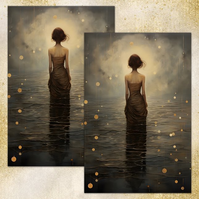 REGRESSO DE ARIEL AO PAPEL DE TECIDOS DE DECOPÁGIO (ARIEL'S RETURN TO THE SEA DECOUPAGE TISSUE PAPER)