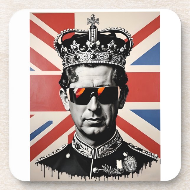 rei Charles iii porta-copos union jack (Frente)
