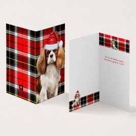 Rei Charles Spaniel com Natal Xadrez