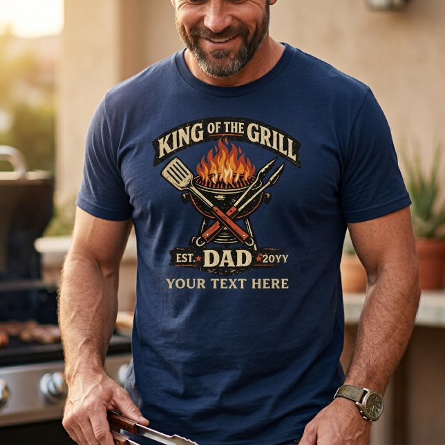 Rei da Churrasqueira Camisa Personalizada do Dia d (Criador carregado)