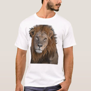 REI DA SELVAGEM T-Shirt Gráfico De Leão Negrito