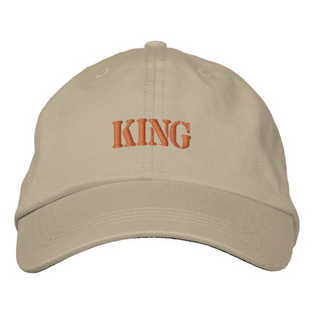 "Rei" do Boné Ajustável Khaki de Estilo (Frente)