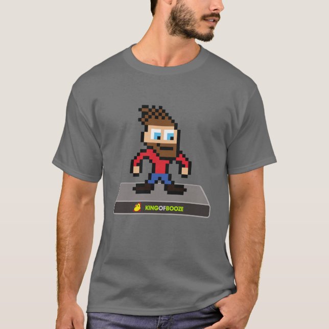 Rei do t-shirt de 8 bits de Boro das bebidas (Frente)