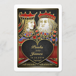 Rei e Rainha Dourada Vegas Junto com Convite