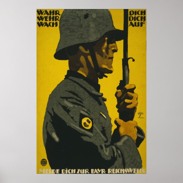 Reichswehr WW1 Poster de Recrutamento (Frente)
