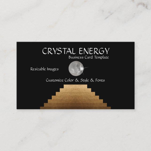 Reiki e Stairs Energy Crystal Cartão de visita (Frente)