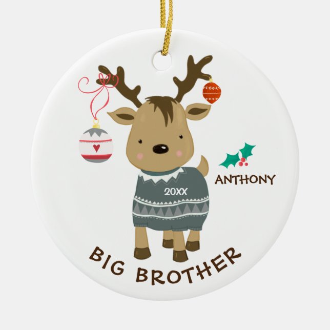 Reindeer Big Brother Enfeites de natal (Frente)