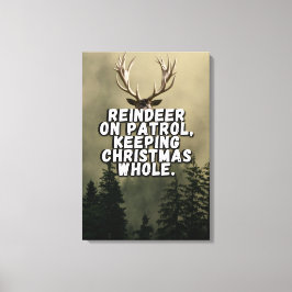 Reindeer Christmas Statement Canvas Wall Art