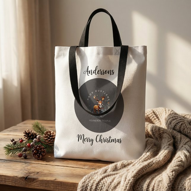 Reindeer christmas tote bags girly festive (Criador carregado)