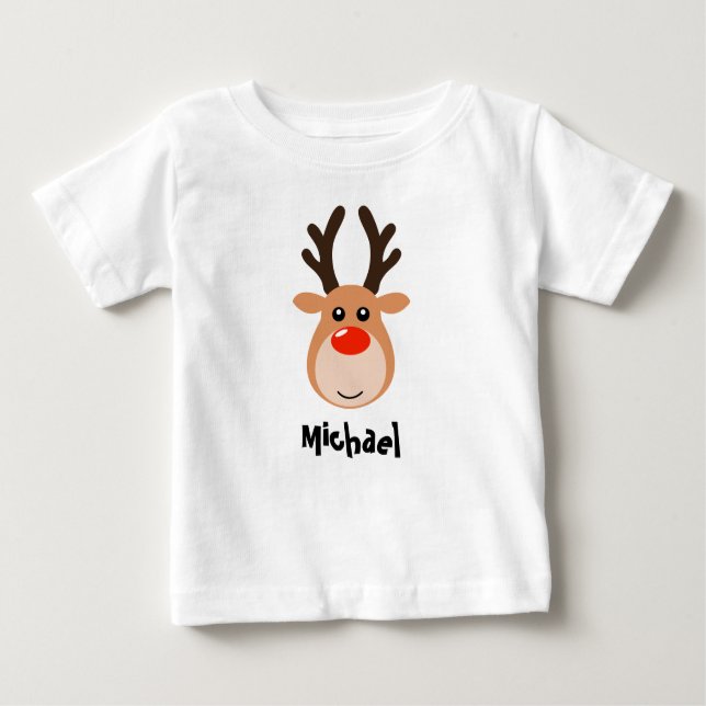 Reindeer com o nome Toddler T-Shirt (Frente)
