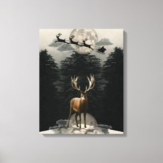 Reindeer de Natal e Arte de Parede de Canvas