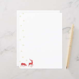 Reindeer de Natal - Padrão de Xadrez Vermelho Verd