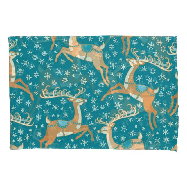 Reindeer De Natal: Padrão Vintage Invisível. (Frente)
