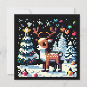 Reindeer de Natal Winter Wonderland Pixel Art