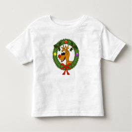 Reindeer em Wreath Toddler T-Shirt