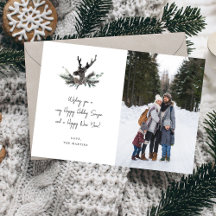 Reindeer & Eucalyptus Note Photo Verti Holiday