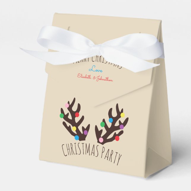 Reindeer Festivo Antlers, Caixa de Favor de Natal (Frente)