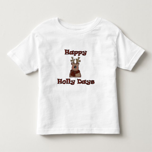 Reindeer Holly Days Camisetas e presentes (Frente)