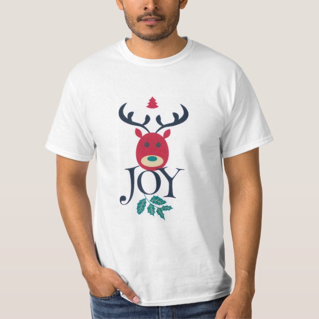 Reindeer Joy Holiday T-Shirt (Frente)