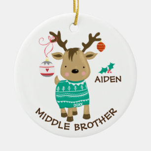Reindeer Middle Brother Enfeites de natal