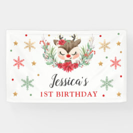 Reindeer primeiro aniversario de Natal