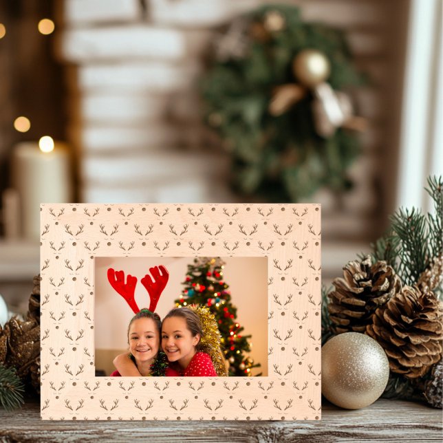 Reindeer Wooden (Reindeer Christmas Etched Laser Frame)