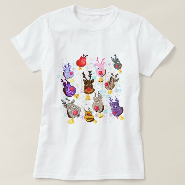 Reineers com Bells - Camisa de Natal (Frente do Design)