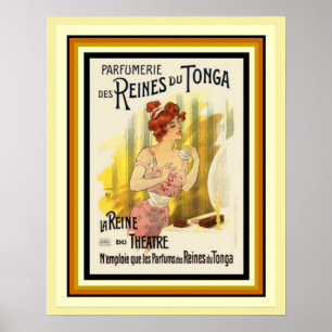Reines Du Tonga Parfum Anúncio francês Poster 16 x