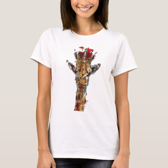 Reino animal do Girafa do t-shirt das mulheres (Frente)