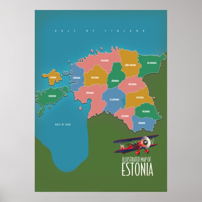 Reino da Bélgica belo mapa Poster (Frente)