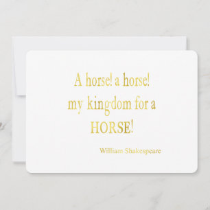 Reino Shakespeare para uma citação sobre cavalos