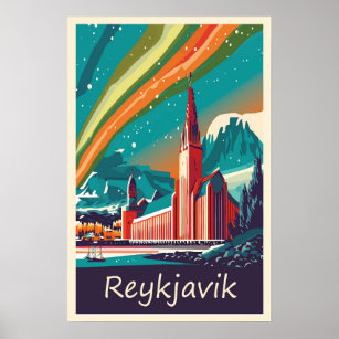 Reiquiavique, Islândia, Poster de viagens